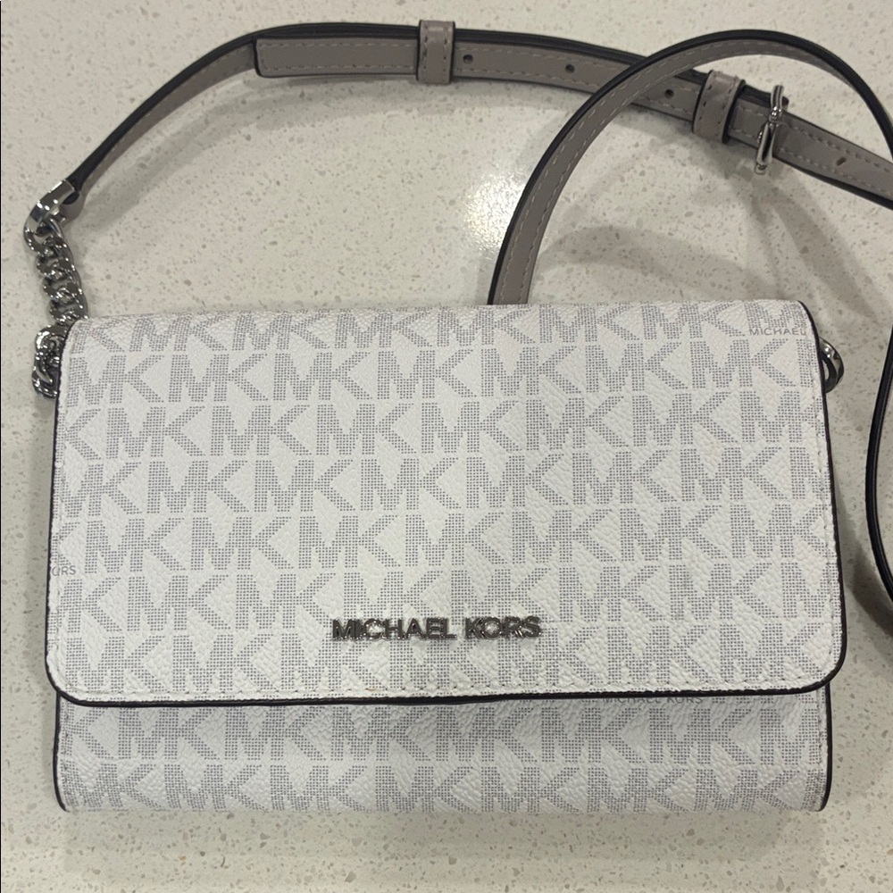 Michael Kors Gray Monogram Crossbody Bag
